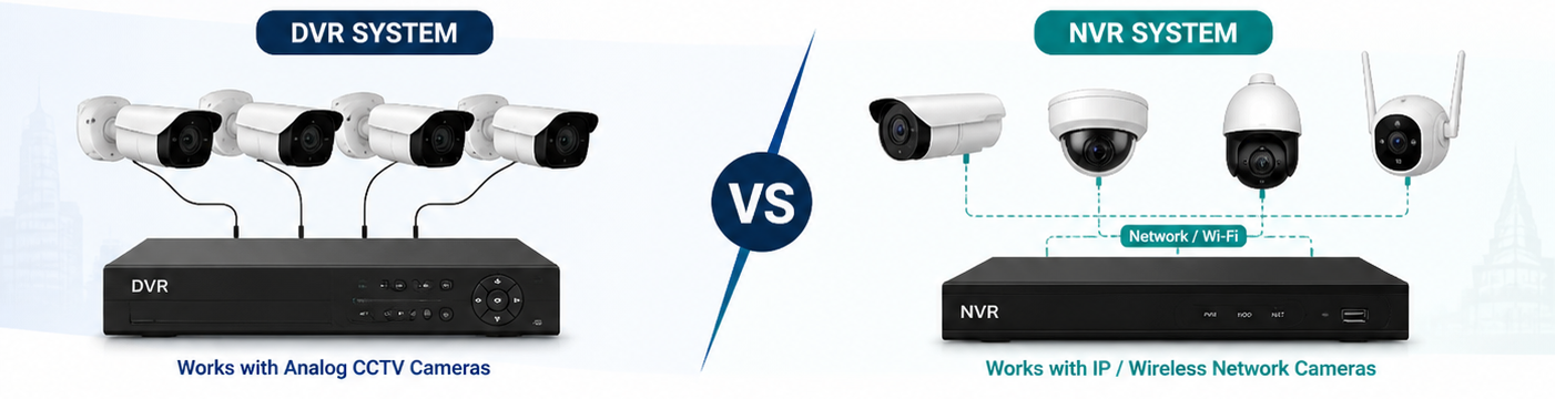 DVR vs NVR comparison Delhi CCTV systems